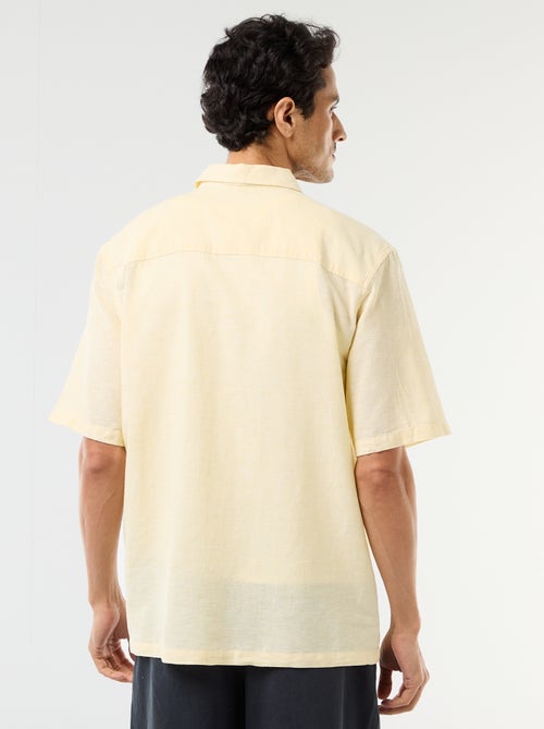 Camisa de manga corta en mezcla de lino - Kiabi