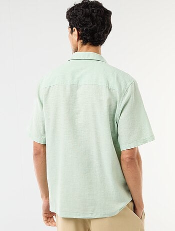 Camisa de manga corta en mezcla de lino