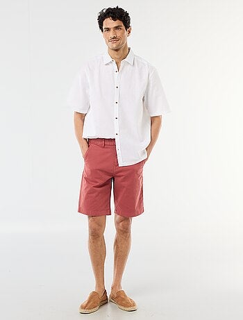 Camisa de manga corta en mezcla de lino