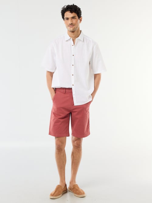 Camisa de manga corta en mezcla de lino - Kiabi