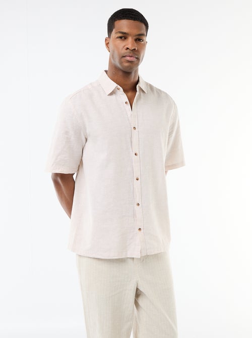 Camisa de manga corta en mezcla de lino - Kiabi