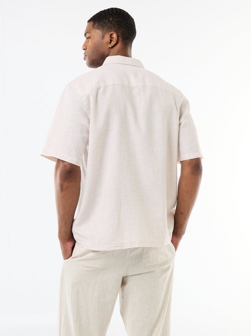 Camisa de manga corta en mezcla de lino - Kiabi