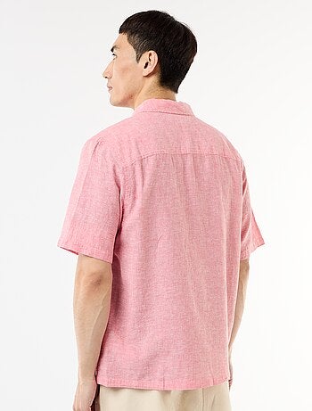 Camisa de manga corta en mezcla de lino