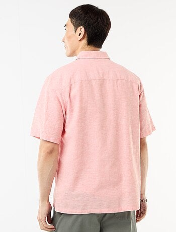 Camisa de manga corta en mezcla de lino