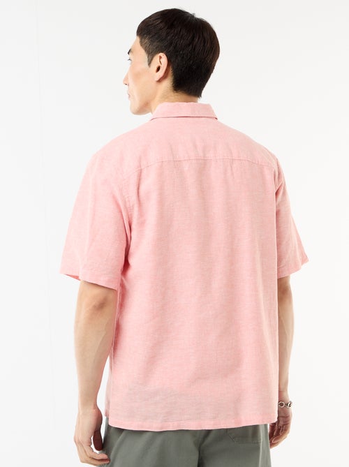 Camisa de manga corta en mezcla de lino - Kiabi