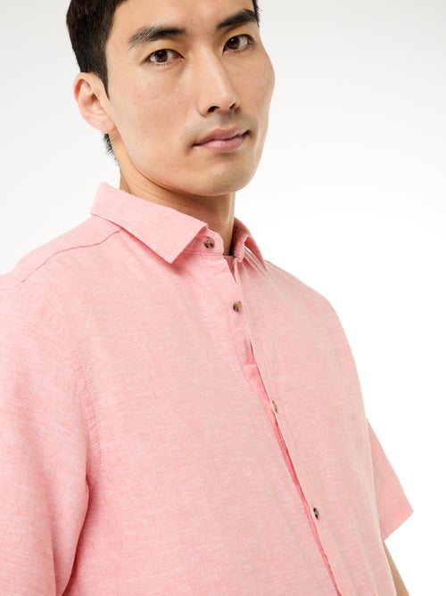 Camisa de manga corta en mezcla de lino - Kiabi