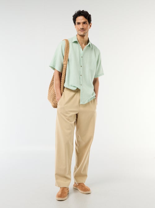 Camisa de manga corta en mezcla de lino - Kiabi