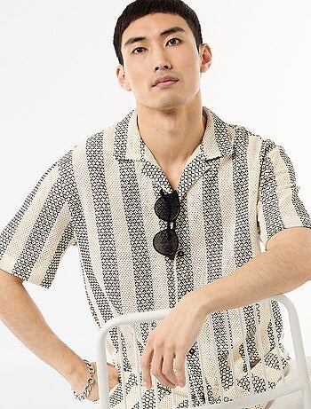 Camisa de manga corta en punto de croché