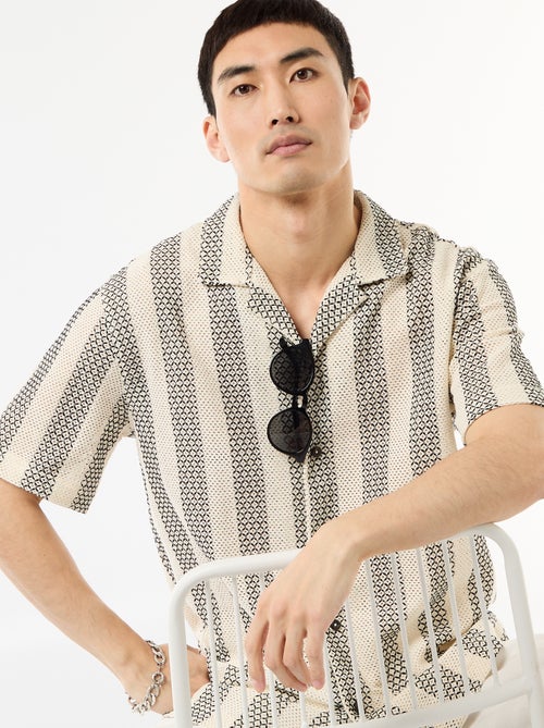 Camisa de manga corta en punto de croché - Kiabi