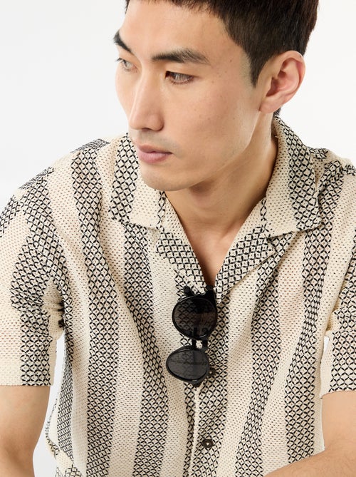 Camisa de manga corta en punto de croché - Kiabi