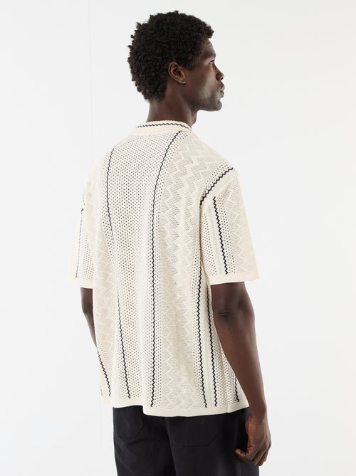 Camisa de manga corta en punto fantasía - Kiabi