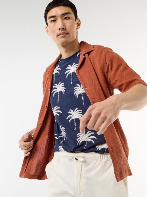 Camisa de manga corta en punto fantasía - Kiabi
