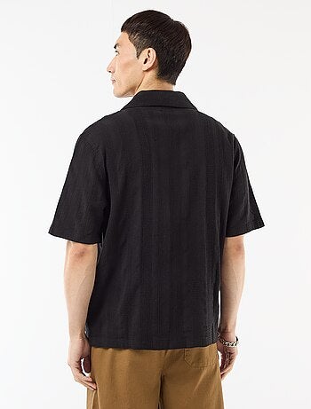 Camisa de manga corta en punto fantasía