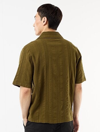Camisa de manga corta en punto fantasía