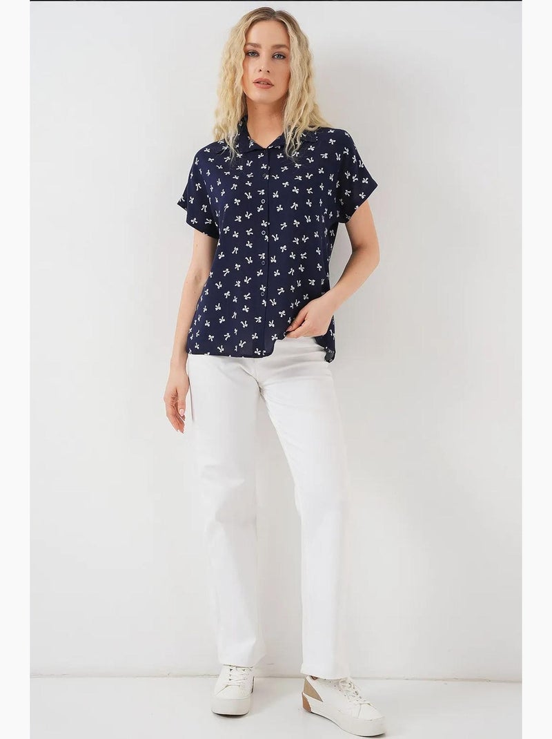 Camisa de manga corta estampada bdart Azul marino - Kiabi