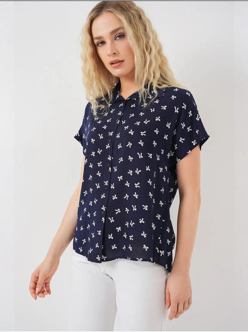 Camisa de manga corta estampada bdart Azul marino - Kiabi