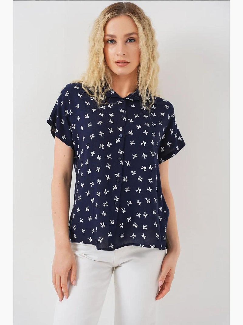 Camisa de manga corta estampada bdart Azul marino - Kiabi