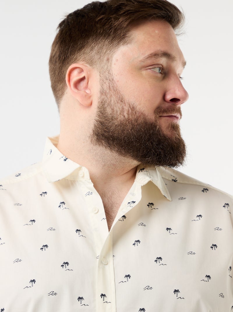 Camisa de manga corta estampada Blanco - Kiabi