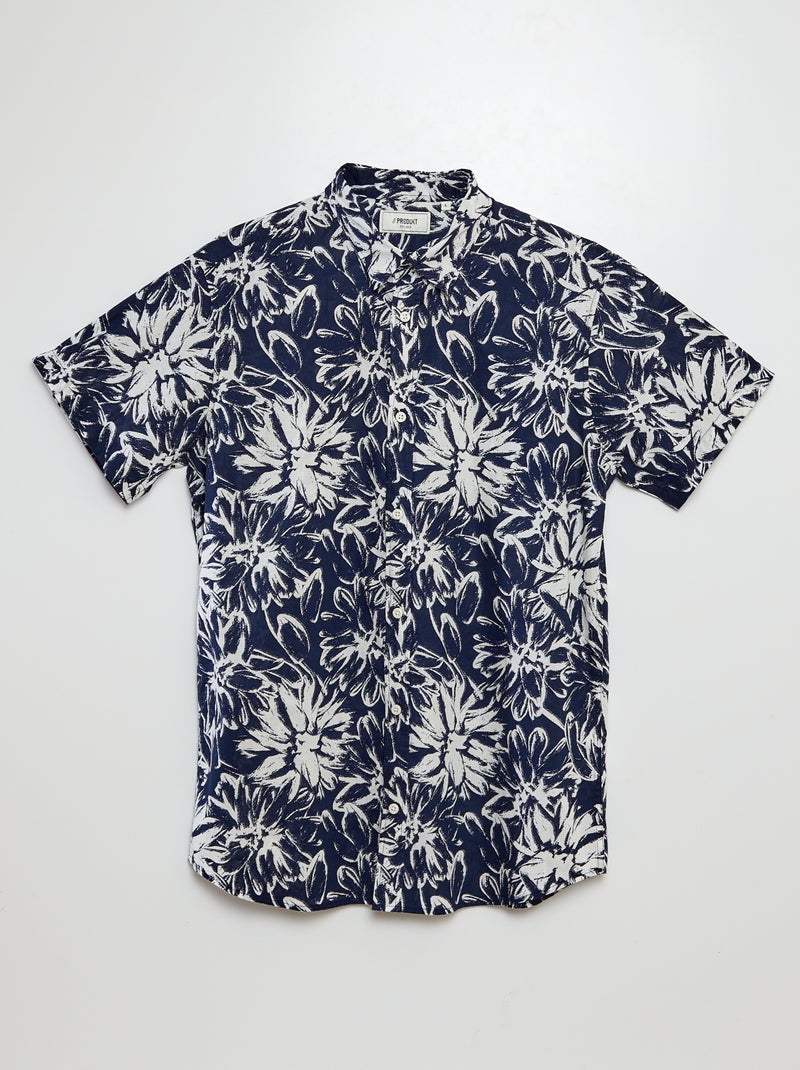 Camisa de manga corta estampada 'Produkt' AZUL - Kiabi