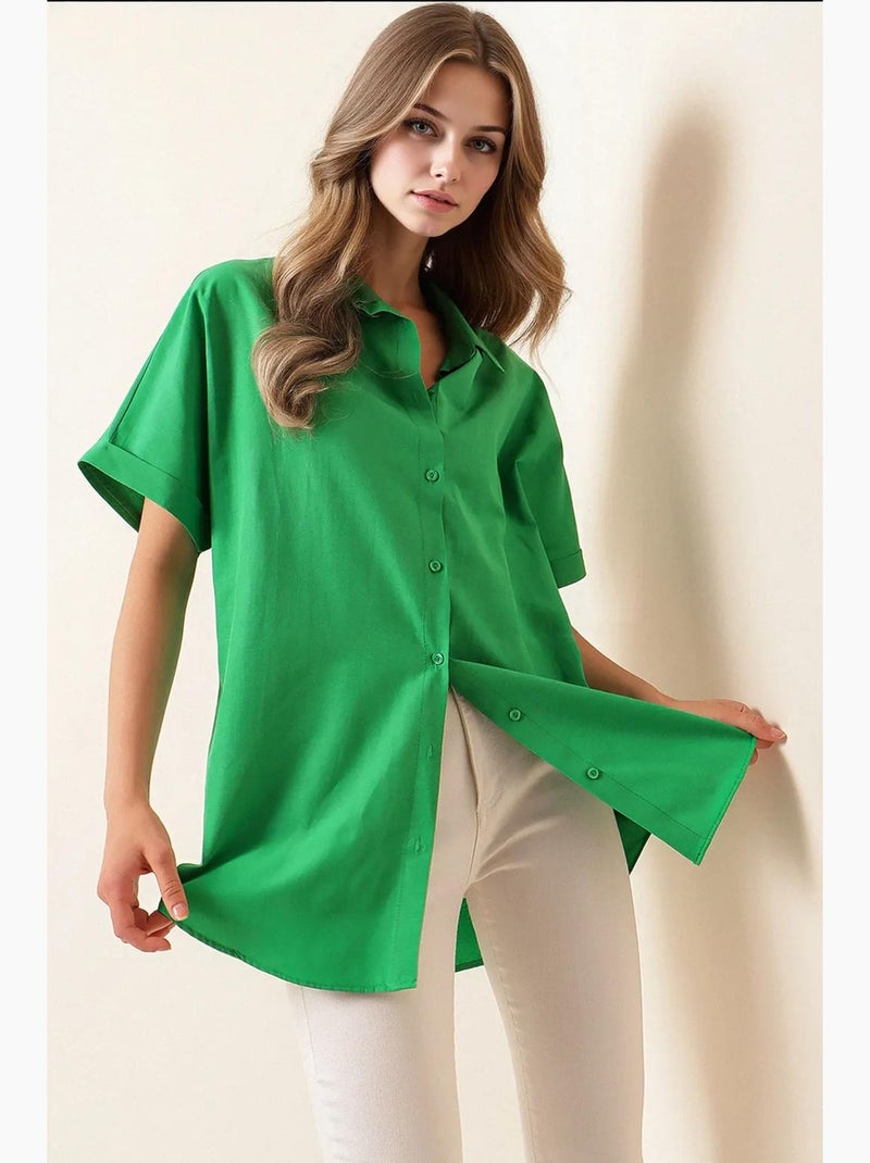 Camisa de manga corta extragrande bdart Verde - Kiabi