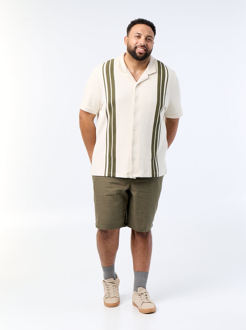 Camisa de manga corta Kaki - Kiabi