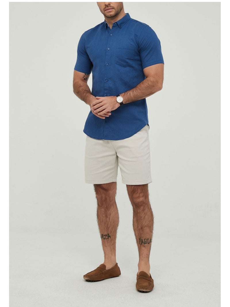 Camisa de manga corta Kebello Azul - Kiabi
