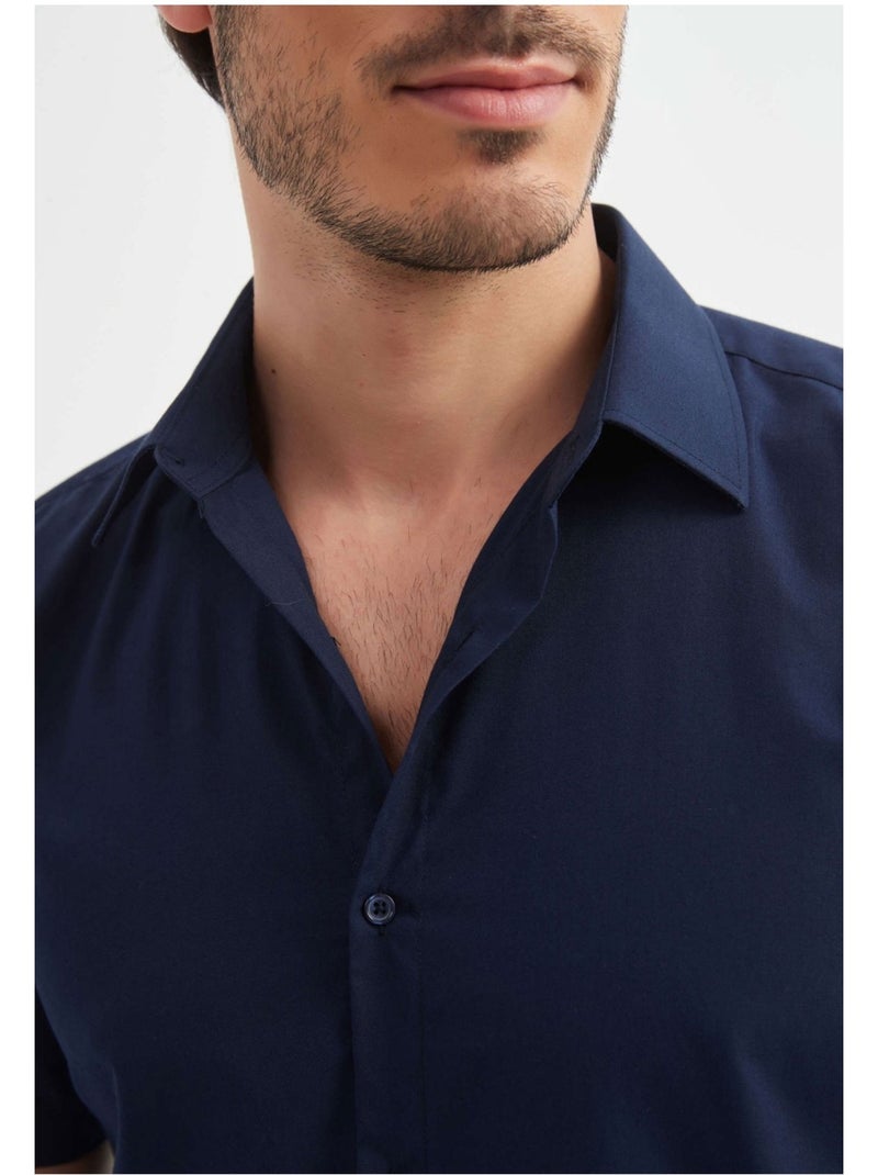 Camisa de manga corta Kebello Azul marino - Kiabi