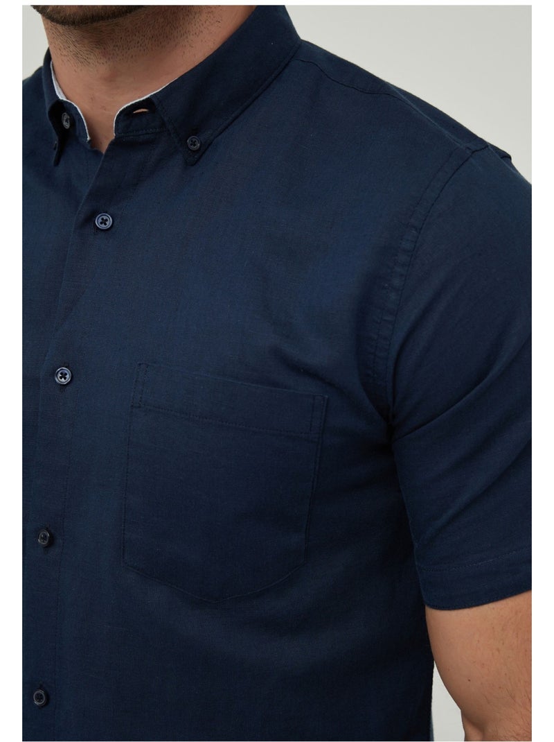 Camisa de manga corta Kebello Azul marino - Kiabi