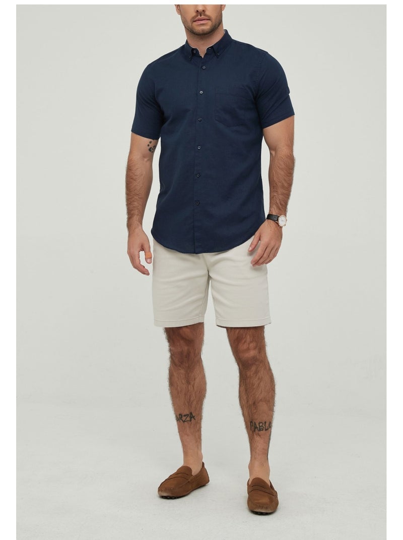 Camisa de manga corta Kebello Azul marino - Kiabi