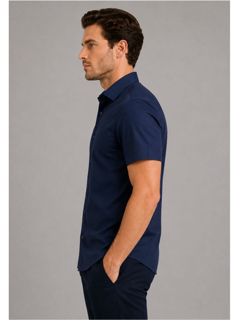 Camisa de manga corta Kebello Azul marino - Kiabi