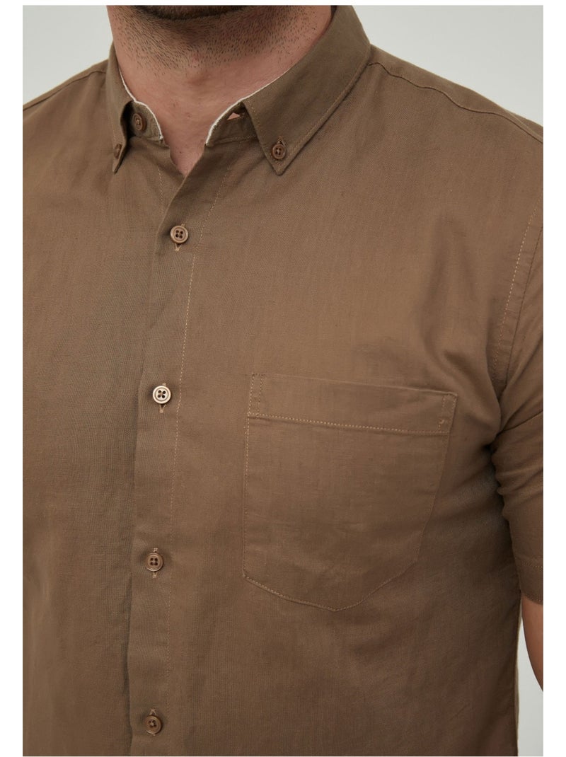 Camisa de manga corta Kebello Marrón - Kiabi