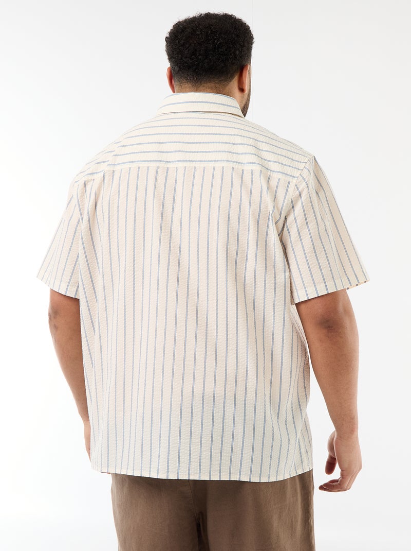 Camisa de manga corta ligera a rayas Blanco - Kiabi