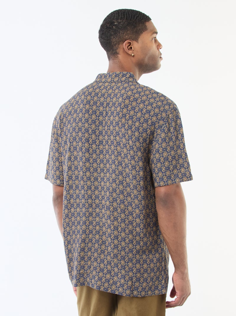 Camisa de manga corta ligera con estampado Azul - Kiabi