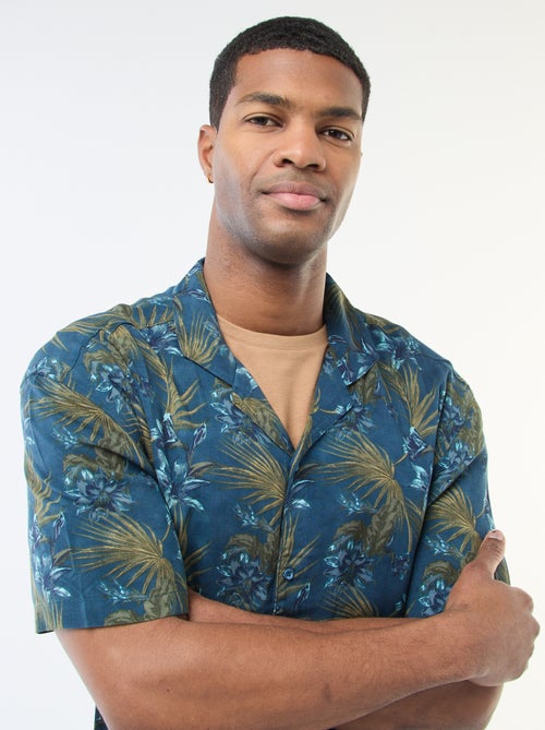 Camisa de manga corta ligera con estampado - Kiabi