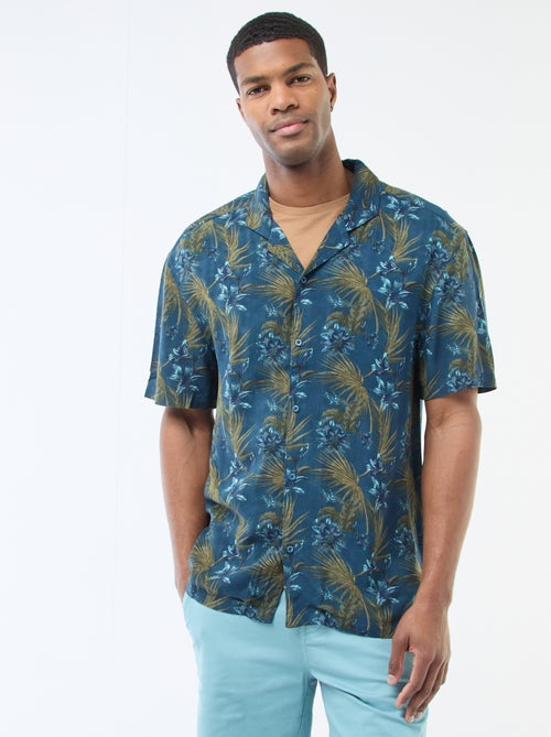Camisa de manga corta ligera con estampado - Kiabi