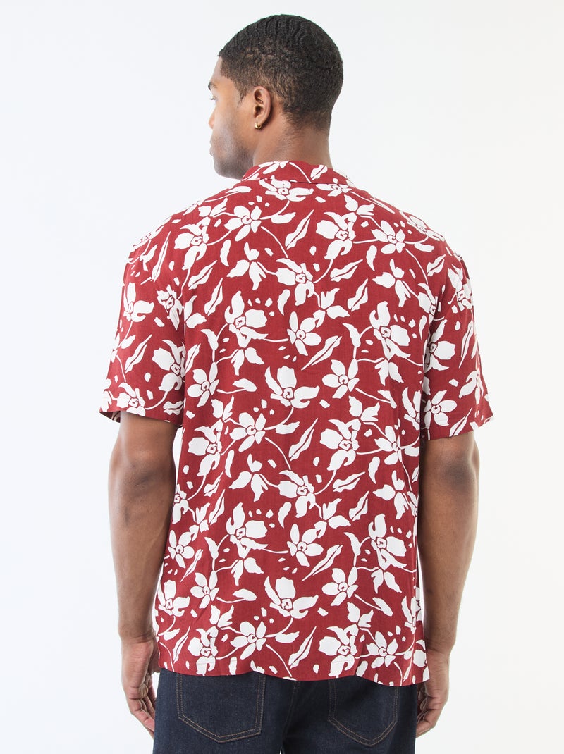 Camisa de manga corta ligera con estampado Rojo - Kiabi