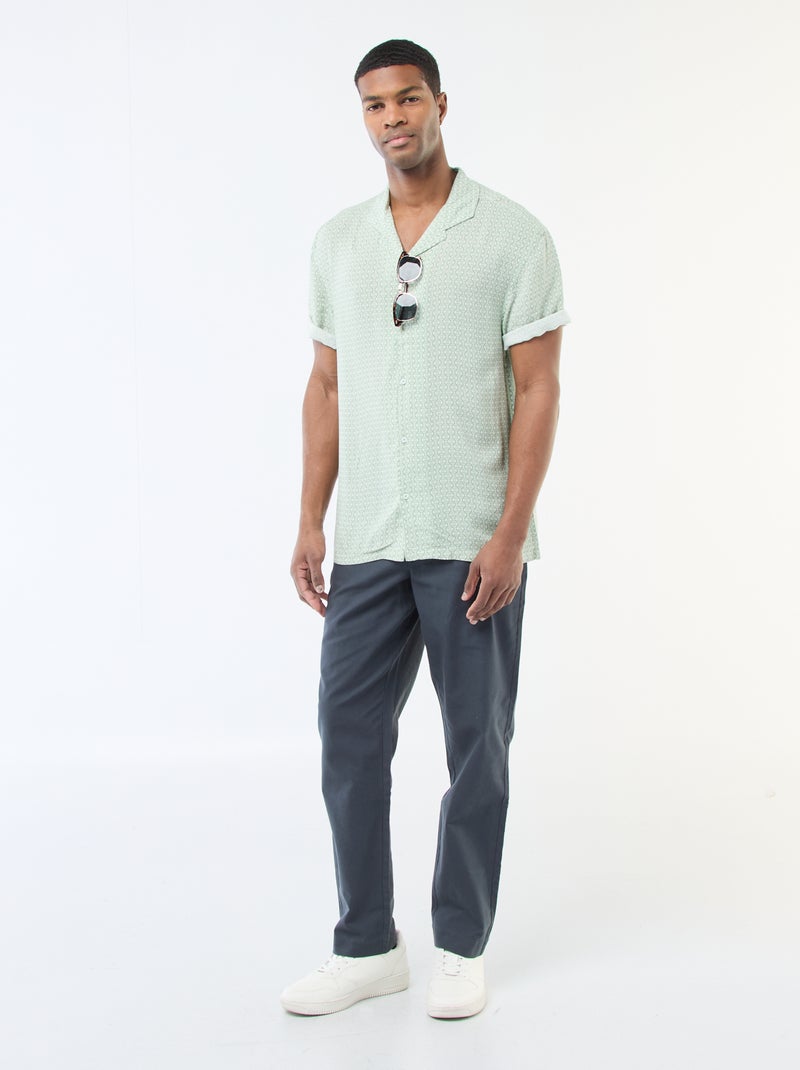 Camisa de manga corta ligera con estampado Verde - Kiabi