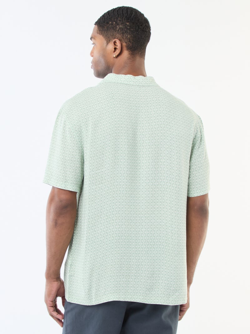 Camisa de manga corta ligera con estampado Verde - Kiabi