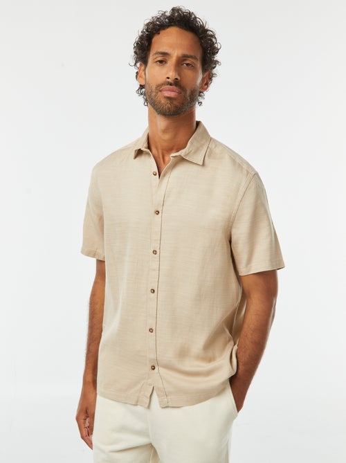 Camisa de manga corta lisa - Kiabi
