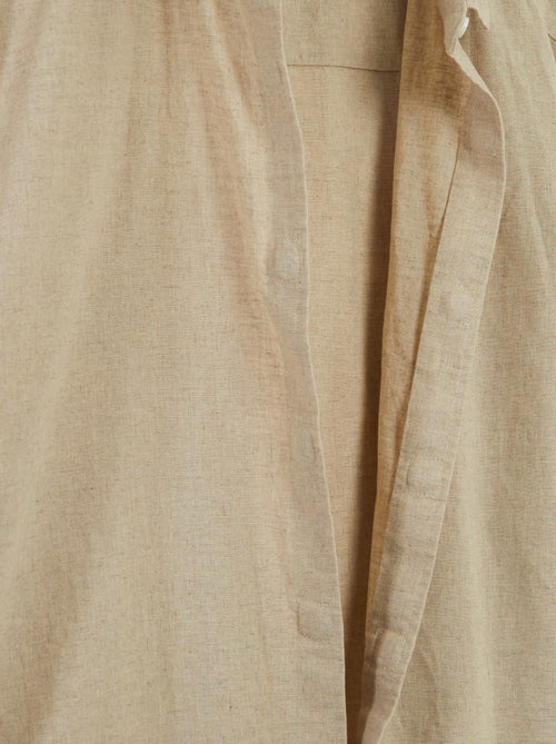 Camisa de manga corta lisa de mezcla de lino - So Easy - Kiabi