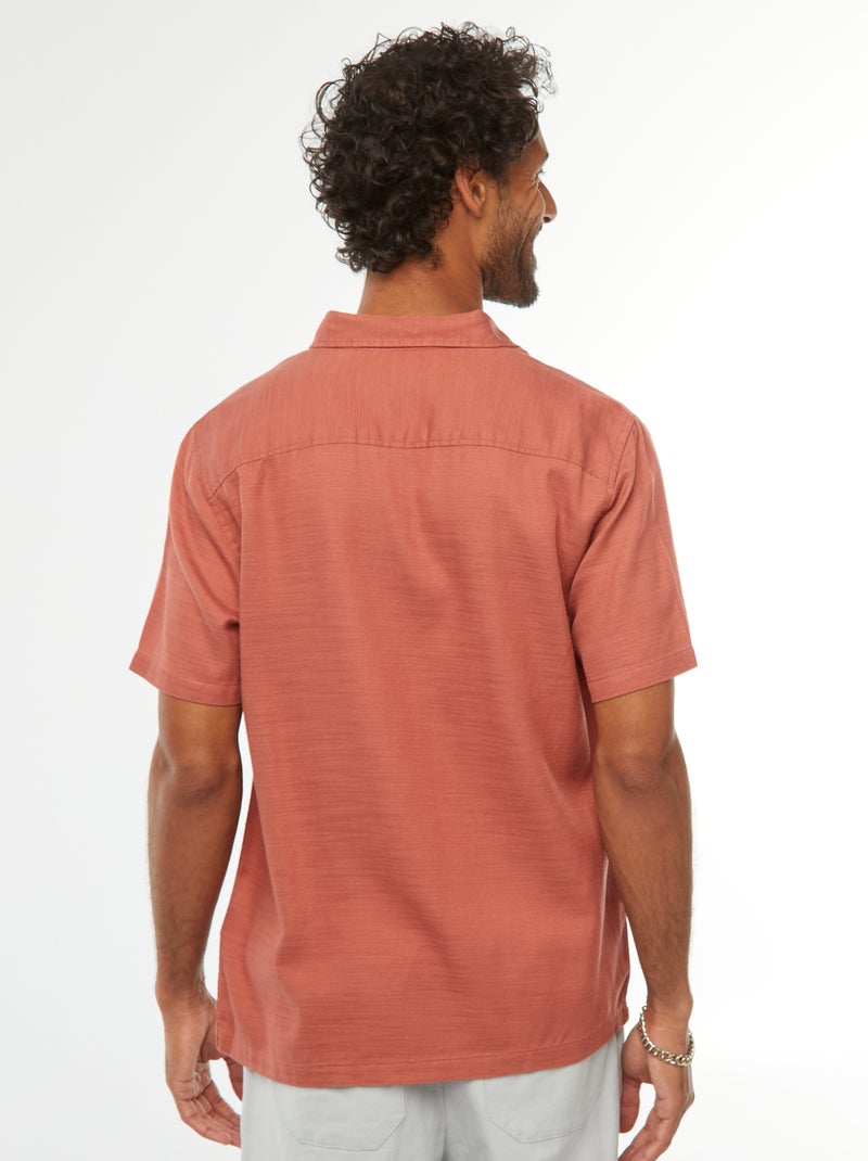 Camisa de manga corta lisa Rojo - Kiabi