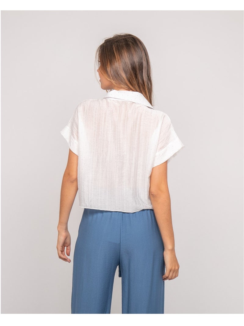 Camisa de manga corta lurex ONYX Blanco - Kiabi