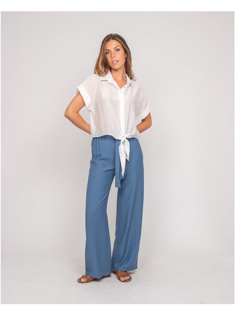 Camisa de manga corta lurex ONYX Blanco - Kiabi