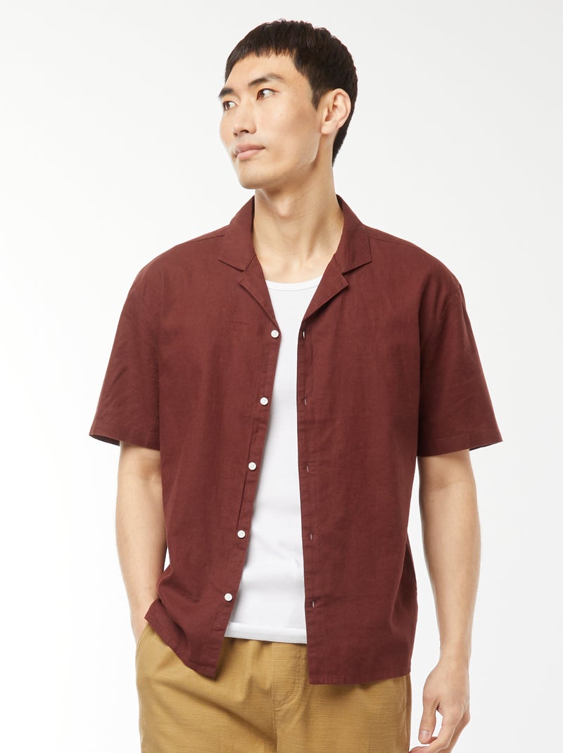 Camisa de manga corta Marron - Kiabi