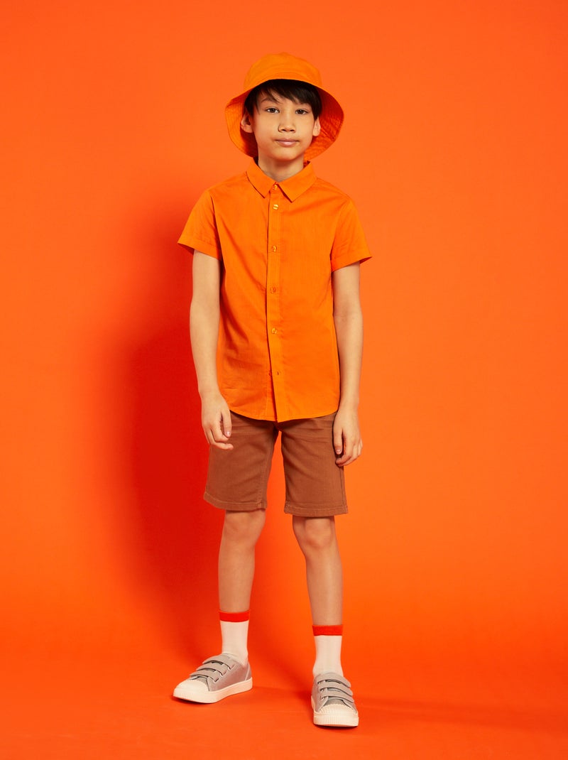 Camisa de manga corta Naranja - Kiabi