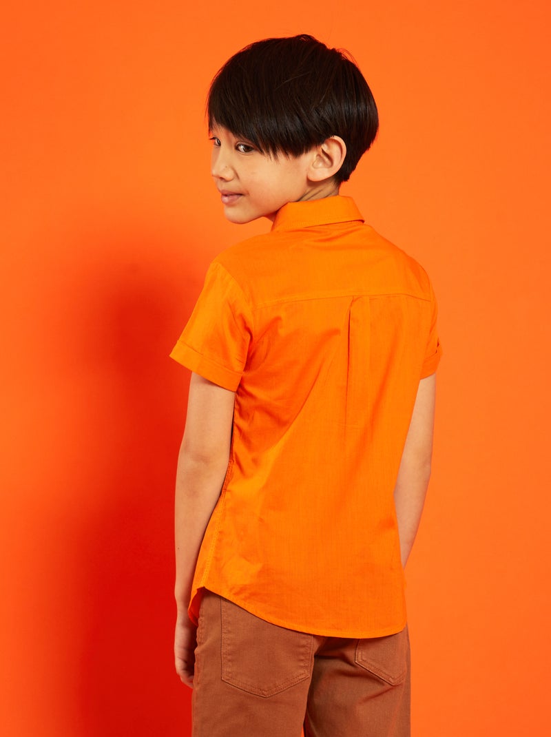 Camisa de manga corta Naranja - Kiabi
