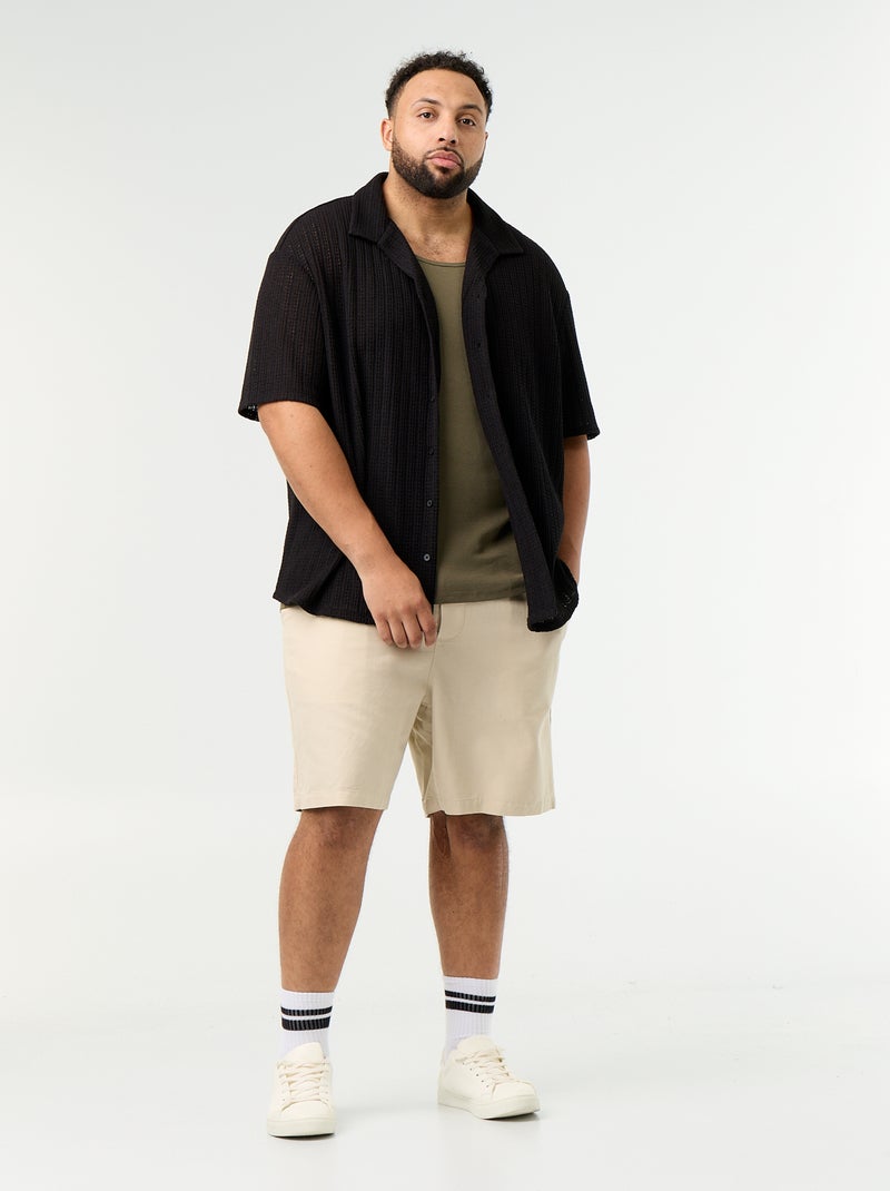 Camisa de manga corta Negro - Kiabi