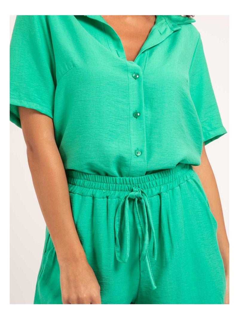 Camisa de manga corta OROKIA Verde - Kiabi