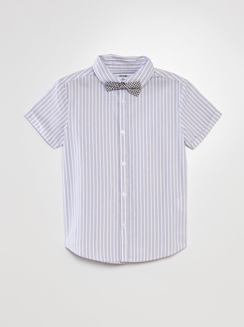 Camisa de manga corta + pajarita BLANCO - Kiabi