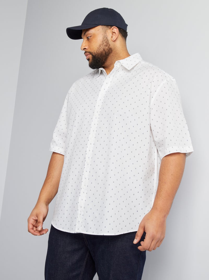 Camisa de manga corta 'palmeras' BLANCO - Kiabi